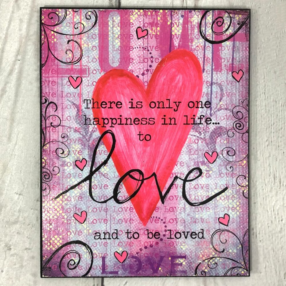 Happiness is Love Wood Wall Decor Art